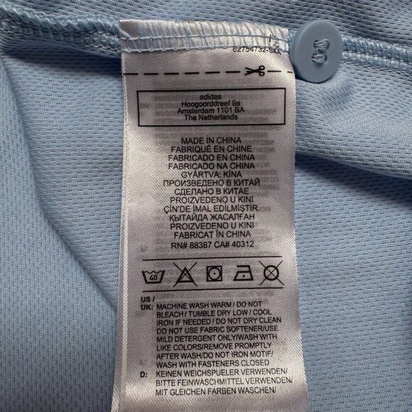 Adidas Golf Polo Shirt Mens XL Blue Gray Areoready Golfer Office Casual Athletic - Picture 10 of 14